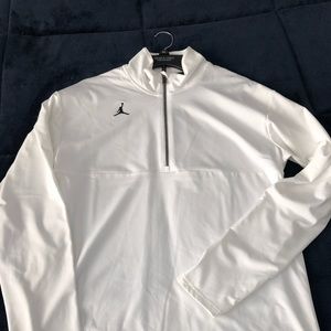 Nike Air Jordan White 1/4 Zip Jacket Mens Medium
